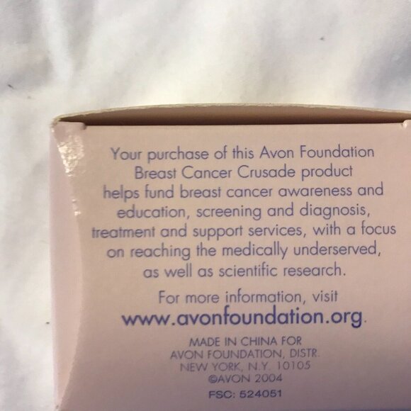 Avon  Breast Cancer Crusade Pink Ribbon Rhinestone Necklace 2004‎ Silver Tone - Picture 4 of 7